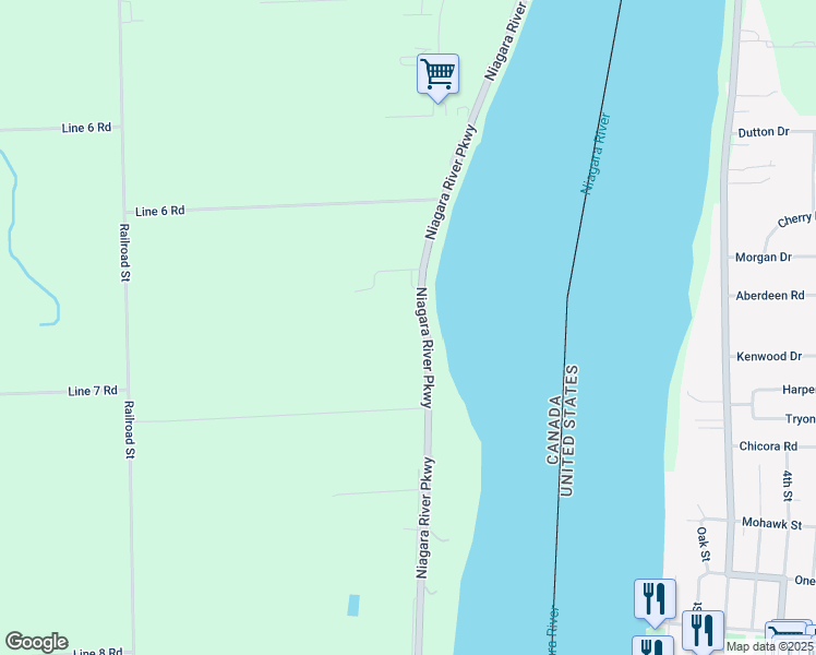 map of restaurants, bars, coffee shops, grocery stores, and more near 14874 Niagara River Parkway in Niagara-on-the-Lake