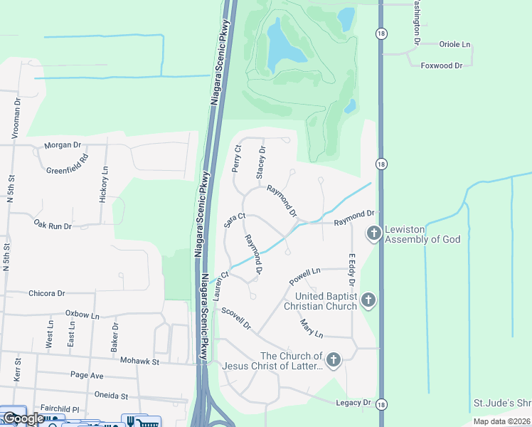 map of restaurants, bars, coffee shops, grocery stores, and more near 697 Sara Ct in Lewiston