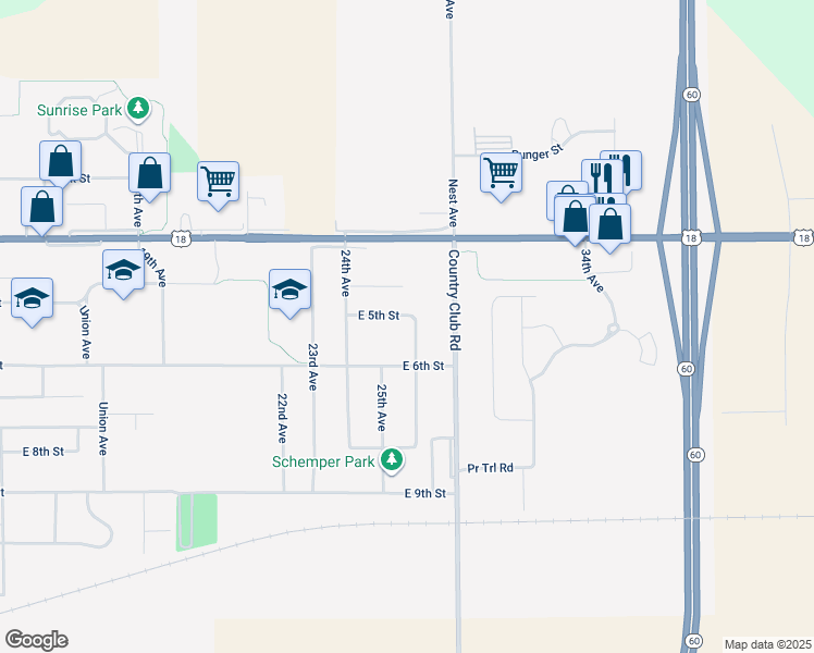 map of restaurants, bars, coffee shops, grocery stores, and more near 306 26th Avenue in Sheldon