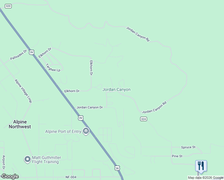 map of restaurants, bars, coffee shops, grocery stores, and more near 353 Jordan Canyon Road in Alpine