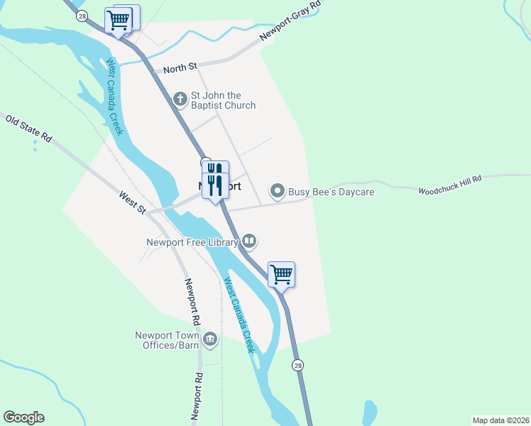 map of restaurants, bars, coffee shops, grocery stores, and more near 3131 Mechanic Street in Newport