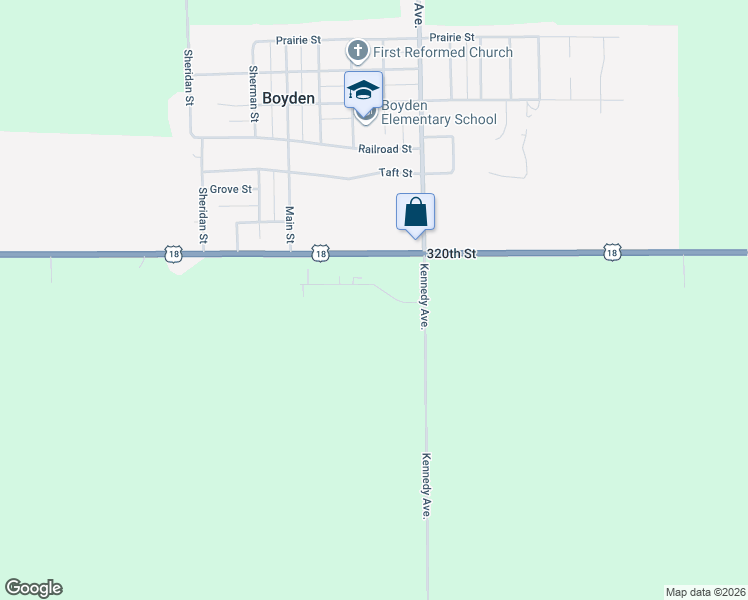 map of restaurants, bars, coffee shops, grocery stores, and more near 1003 East Horizon Drive in Boyden