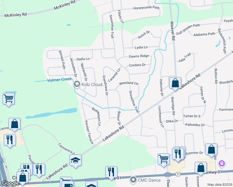 map of restaurants, bars, coffee shops, grocery stores, and more near 8555 Belnor Drive in Cicero