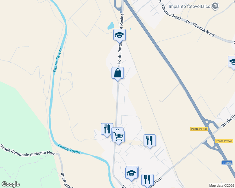 map of restaurants, bars, coffee shops, grocery stores, and more near Strada Ponte Pattoli - Ponte Resina in Ponte Pattoli