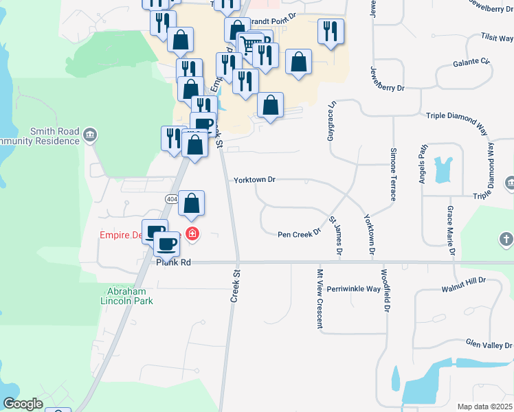 map of restaurants, bars, coffee shops, grocery stores, and more near 29 Saint James Drive in Webster