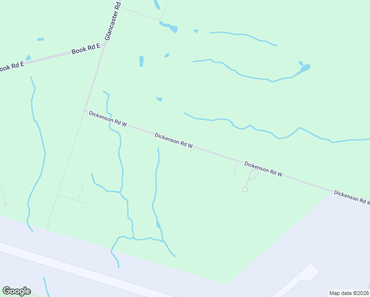 map of restaurants, bars, coffee shops, grocery stores, and more near 9697 Dickenson Road West in Hamilton