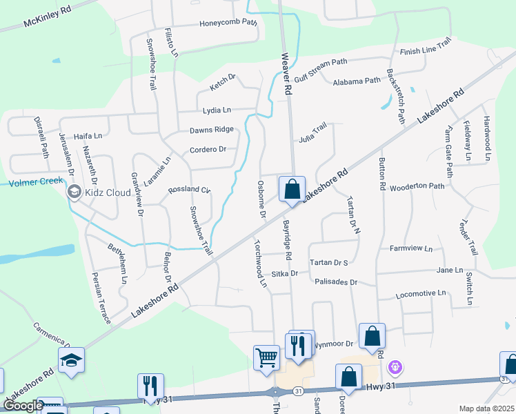 map of restaurants, bars, coffee shops, grocery stores, and more near 8571 Osborne Dr in Cicero