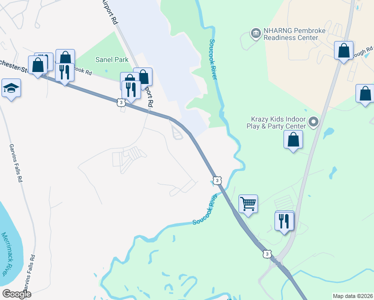 map of restaurants, bars, coffee shops, grocery stores, and more near 9 Broken Bridge Road in Concord