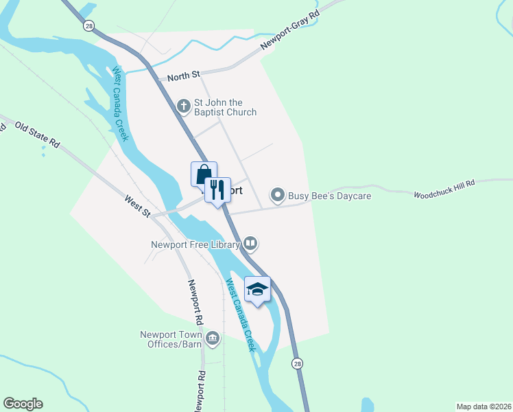 map of restaurants, bars, coffee shops, grocery stores, and more near 3131 Mechanic Street in Newport
