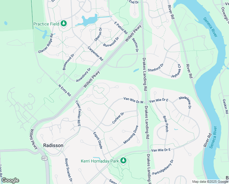 map of restaurants, bars, coffee shops, grocery stores, and more near 3022 Crocus Ln in Baldwinsville