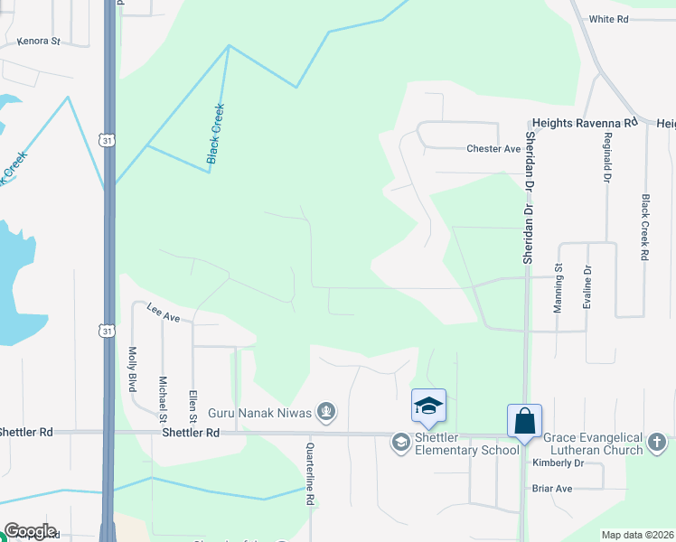 map of restaurants, bars, coffee shops, grocery stores, and more near 2060 Filonow Drive in Muskegon