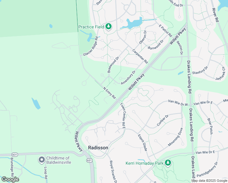 map of restaurants, bars, coffee shops, grocery stores, and more near 8550 North Entry Road in Baldwinsville