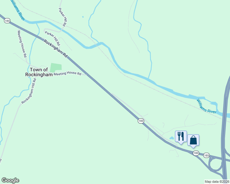 map of restaurants, bars, coffee shops, grocery stores, and more near 970 Rockingham Road in Town of Rockingham