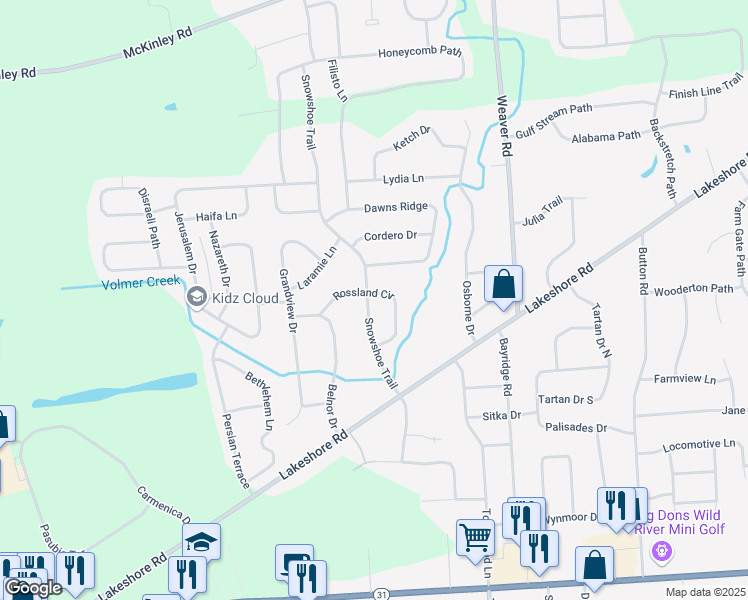 map of restaurants, bars, coffee shops, grocery stores, and more near 8578 Snowshoe Trail in Cicero