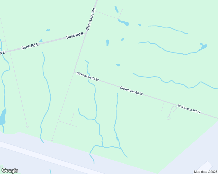 map of restaurants, bars, coffee shops, grocery stores, and more near 9793 Dickenson Road West in Hamilton