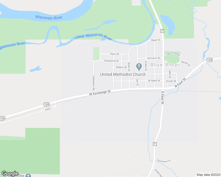 map of restaurants, bars, coffee shops, grocery stores, and more near 703 West Exchange Street in Blue River