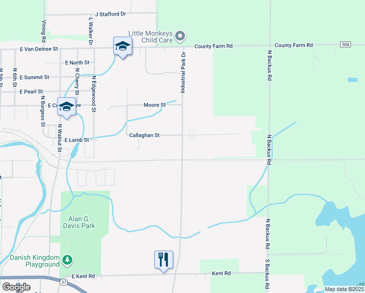 map of restaurants, bars, coffee shops, grocery stores, and more near 1329 Callaghan Street in Greenville