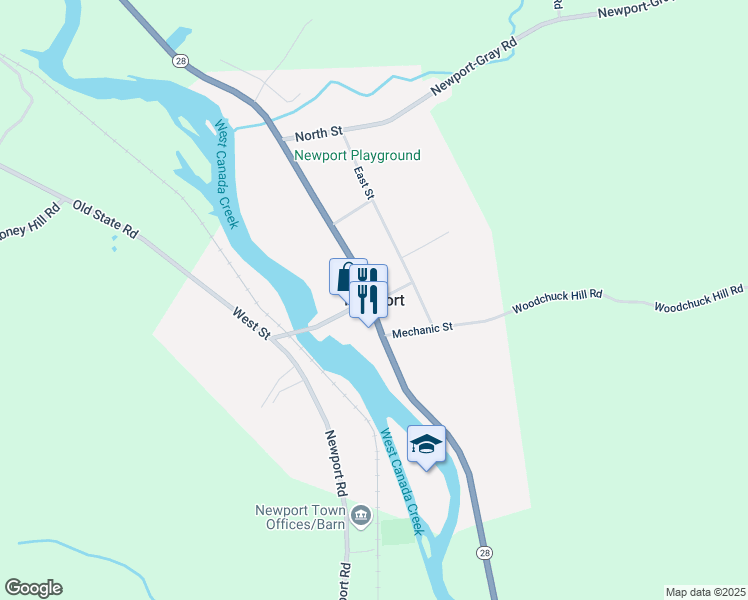 map of restaurants, bars, coffee shops, grocery stores, and more near in Newport