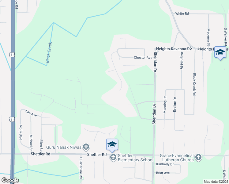 map of restaurants, bars, coffee shops, grocery stores, and more near 3645 Valley View Drive in Muskegon