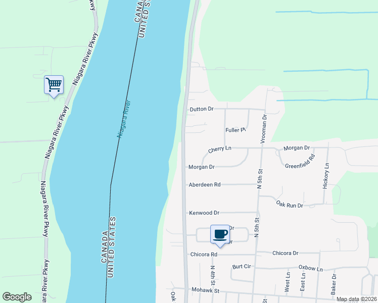 map of restaurants, bars, coffee shops, grocery stores, and more near 4671 Lower River Road in Lewiston