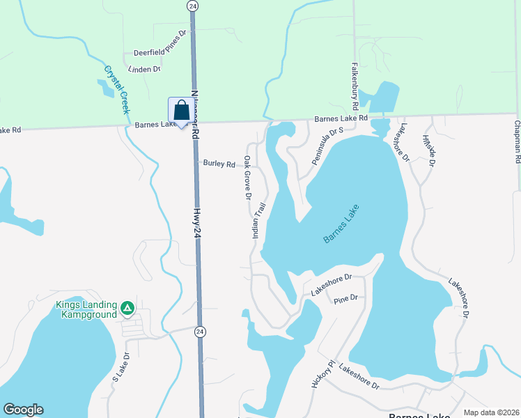 map of restaurants, bars, coffee shops, grocery stores, and more near 278 Indian Trail in Columbiaville