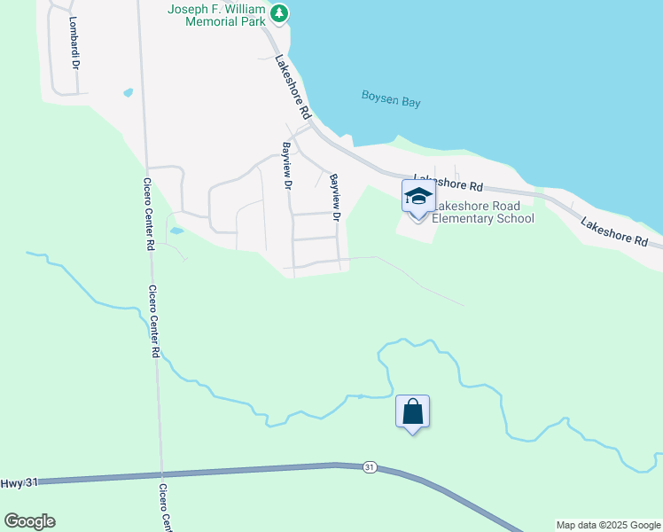 map of restaurants, bars, coffee shops, grocery stores, and more near 7155 Boardwalk Drive in Cicero