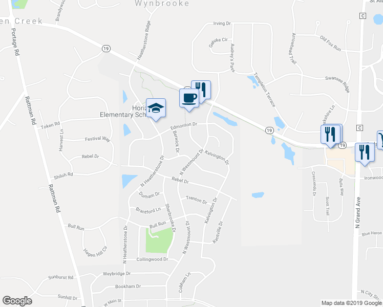 map of restaurants, bars, coffee shops, grocery stores, and more near 538 North Westmount Drive in Sun Prairie