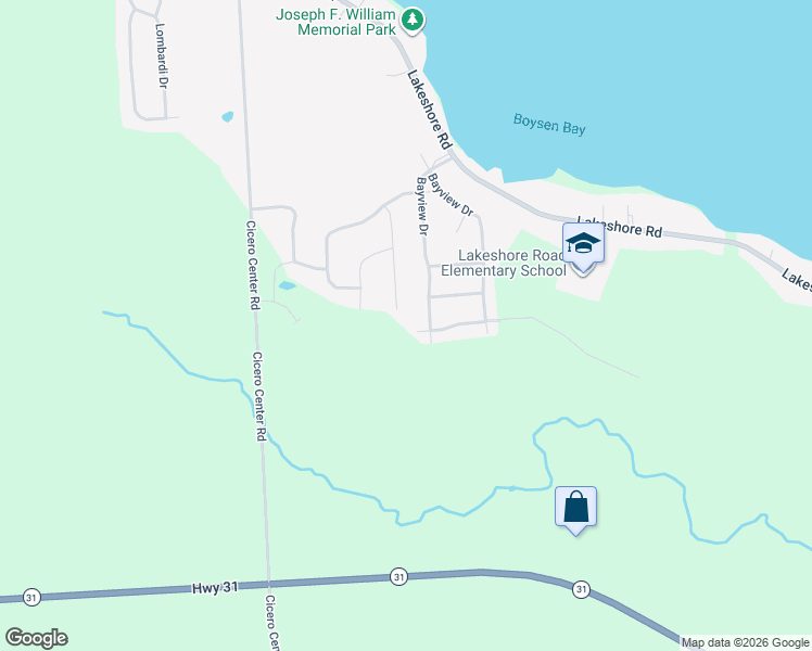 map of restaurants, bars, coffee shops, grocery stores, and more near 8641 Bayview Drive in Cicero