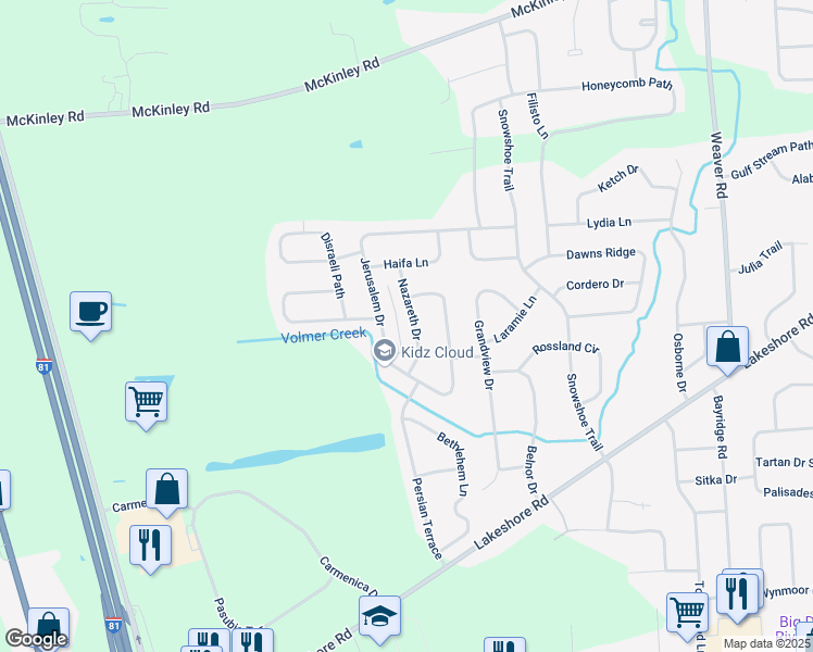 map of restaurants, bars, coffee shops, grocery stores, and more near 8605 Nazareth Dr in Cicero