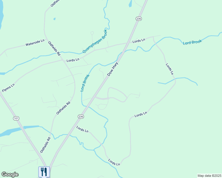 map of restaurants, bars, coffee shops, grocery stores, and more near 92 Woodland Hills in South Berwick