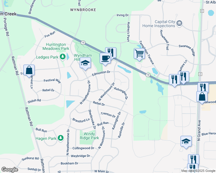 map of restaurants, bars, coffee shops, grocery stores, and more near 550 North Westmount Drive in Sun Prairie