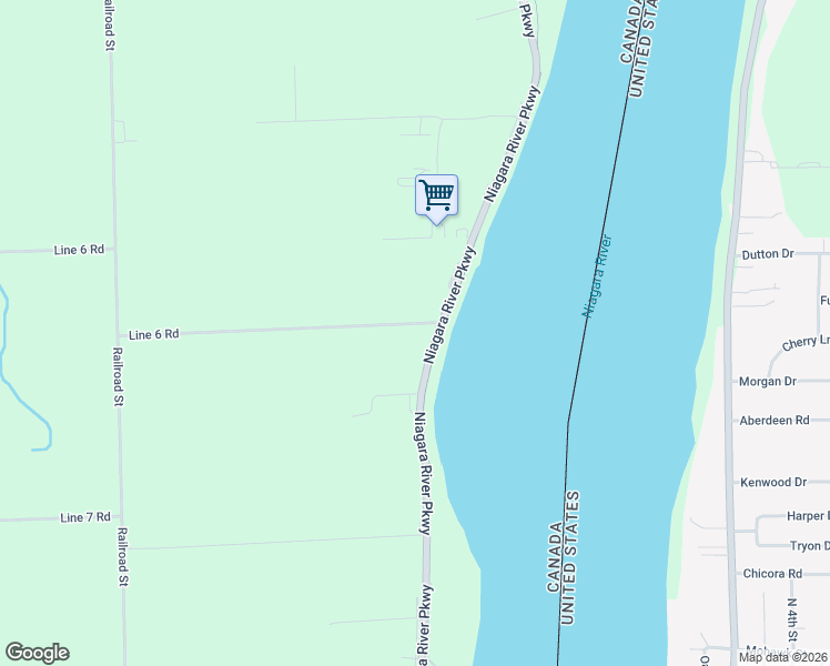 map of restaurants, bars, coffee shops, grocery stores, and more near 1569 Line 6 Road in Niagara-on-the-Lake