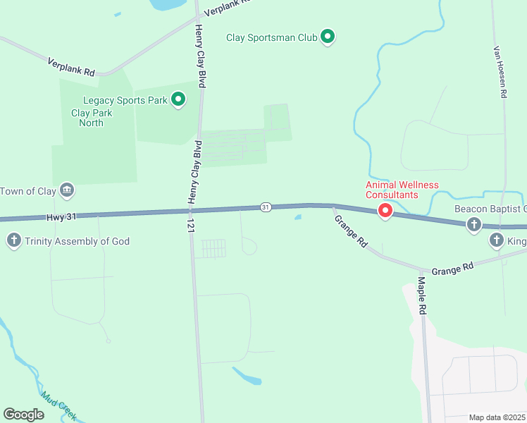 map of restaurants, bars, coffee shops, grocery stores, and more near 4618 New York 31 in Clay