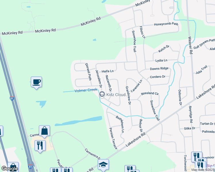 map of restaurants, bars, coffee shops, grocery stores, and more near 8605 Nazareth Drive in Cicero