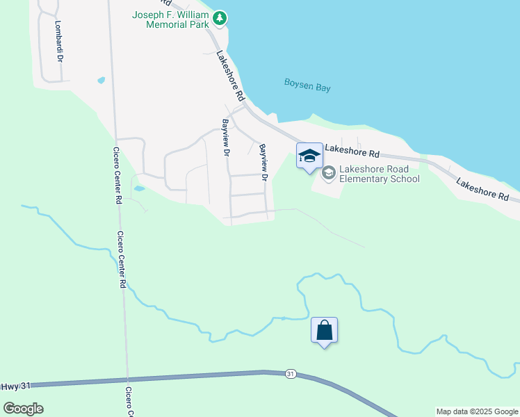 map of restaurants, bars, coffee shops, grocery stores, and more near 7155 Boardwalk Drive in Cicero