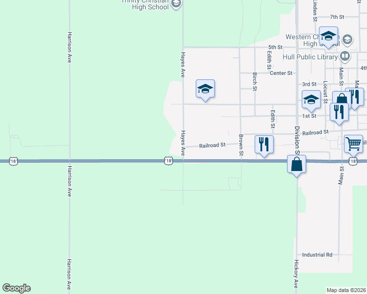 map of restaurants, bars, coffee shops, grocery stores, and more near 200 Railroad Street in Hull
