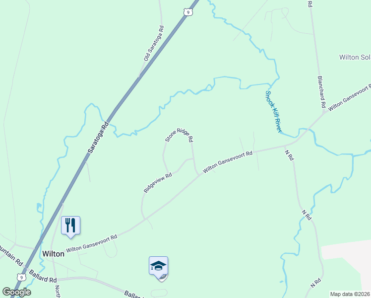 map of restaurants, bars, coffee shops, grocery stores, and more near 30 Stone Ridge Road in Gansevoort