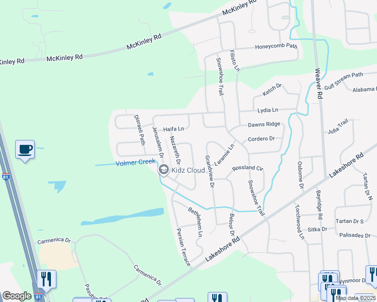 map of restaurants, bars, coffee shops, grocery stores, and more near 6056 Jerusalem Drive in Cicero