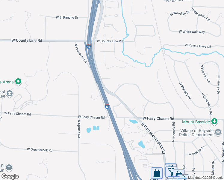 map of restaurants, bars, coffee shops, grocery stores, and more near 9336 North Port Washington Road in Bayside