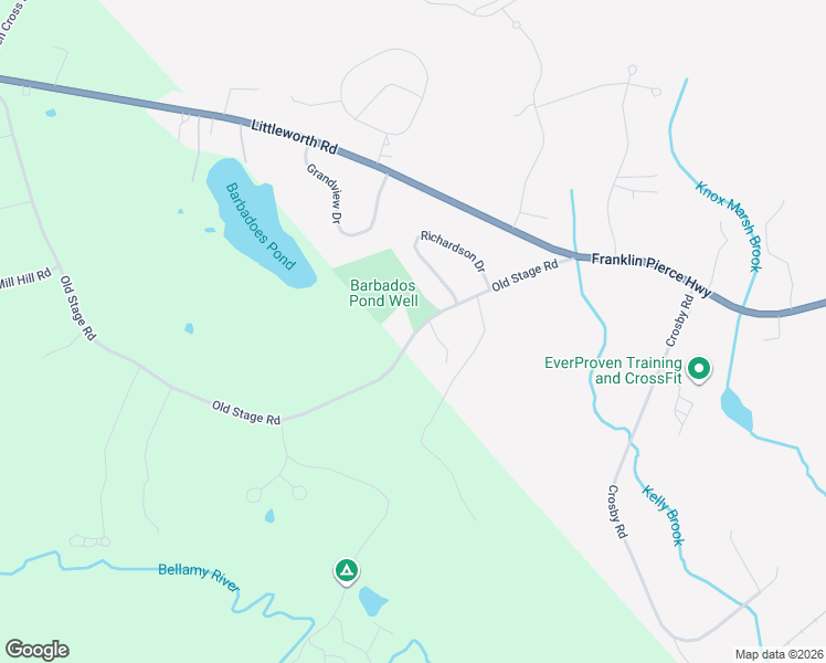 map of restaurants, bars, coffee shops, grocery stores, and more near 25 Old Stage Road in Dover