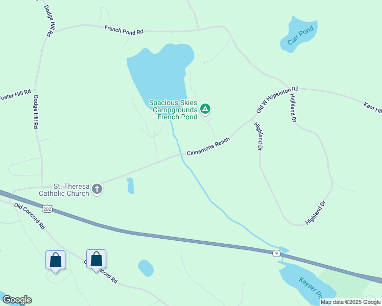 map of restaurants, bars, coffee shops, grocery stores, and more near 35 Old W Hopkinton Road in Henniker