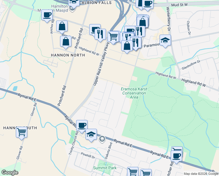 map of restaurants, bars, coffee shops, grocery stores, and more near 103 Greenwich Avenue in Hamilton