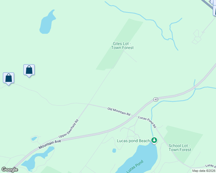 map of restaurants, bars, coffee shops, grocery stores, and more near 199 Upper Deerfield Road in Northwood