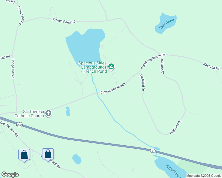 map of restaurants, bars, coffee shops, grocery stores, and more near 35-37 Old W Hopkinton Road in Henniker