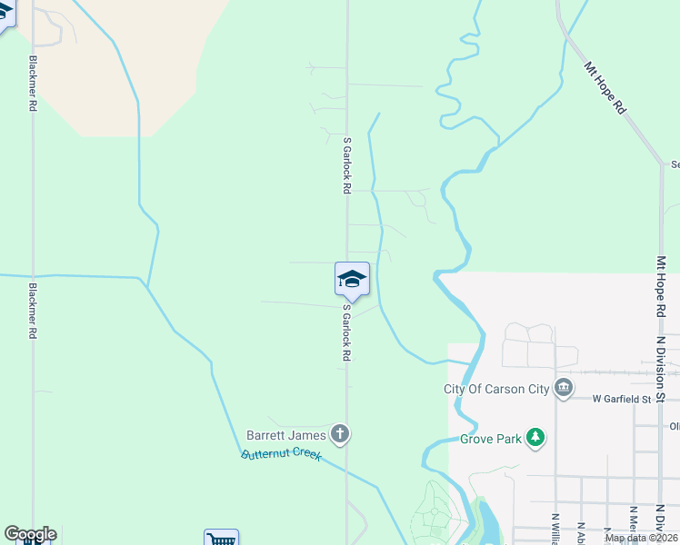 map of restaurants, bars, coffee shops, grocery stores, and more near 7215 South Garlock Road in Carson City