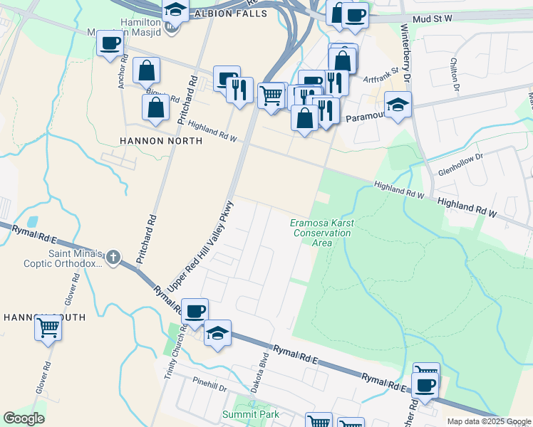 map of restaurants, bars, coffee shops, grocery stores, and more near 117 Greenwich Avenue in Hamilton