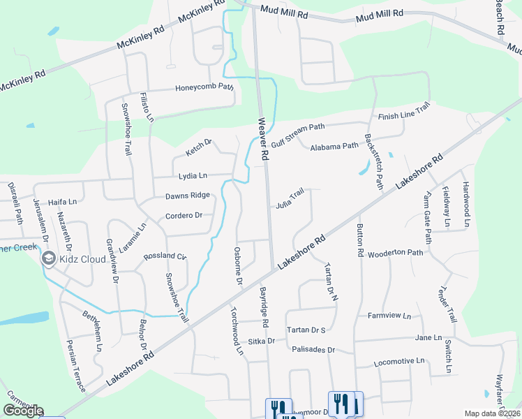 map of restaurants, bars, coffee shops, grocery stores, and more near 8617 Weaver Road in Cicero