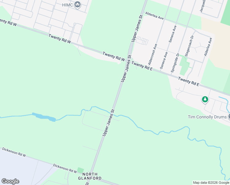 map of restaurants, bars, coffee shops, grocery stores, and more near 2098 Upper James Street in Hamilton