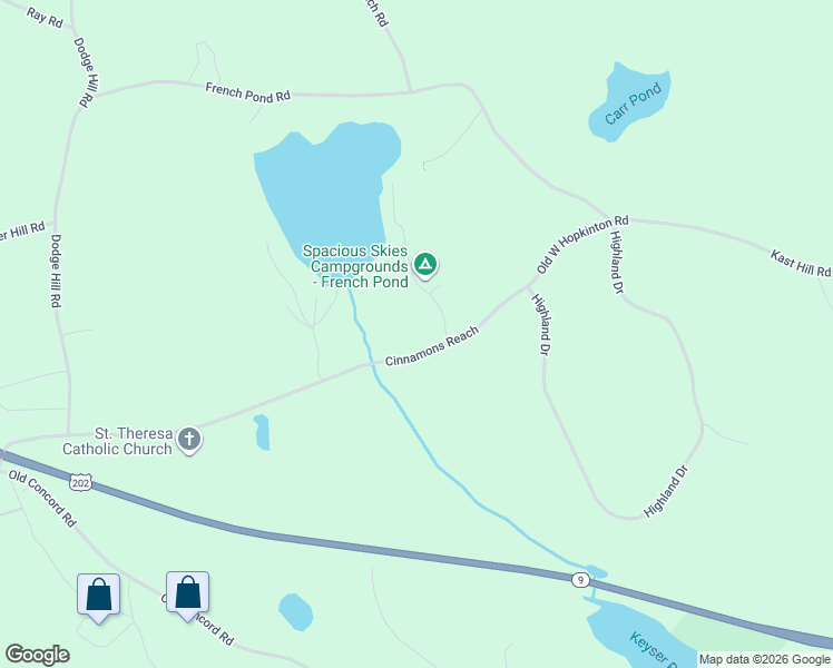 map of restaurants, bars, coffee shops, grocery stores, and more near 35-37 Old W Hopkinton Road in Henniker