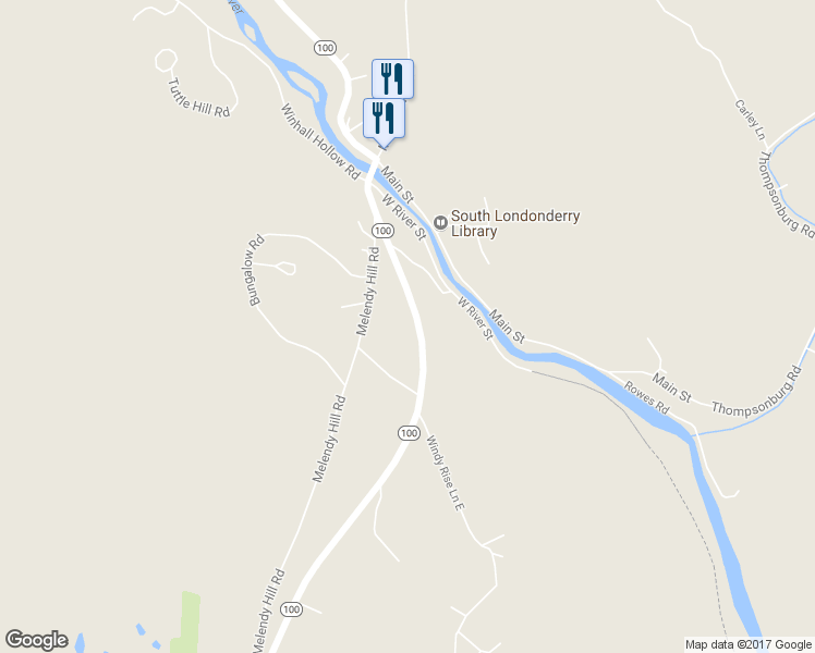 map of restaurants, bars, coffee shops, grocery stores, and more near 2665 Vermont 100 in Londonderry